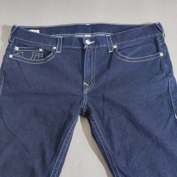 True Religion jeans men's size 42 (44) Indigo blue colour Geno Relaxed Slim - Picture 2 of 15
